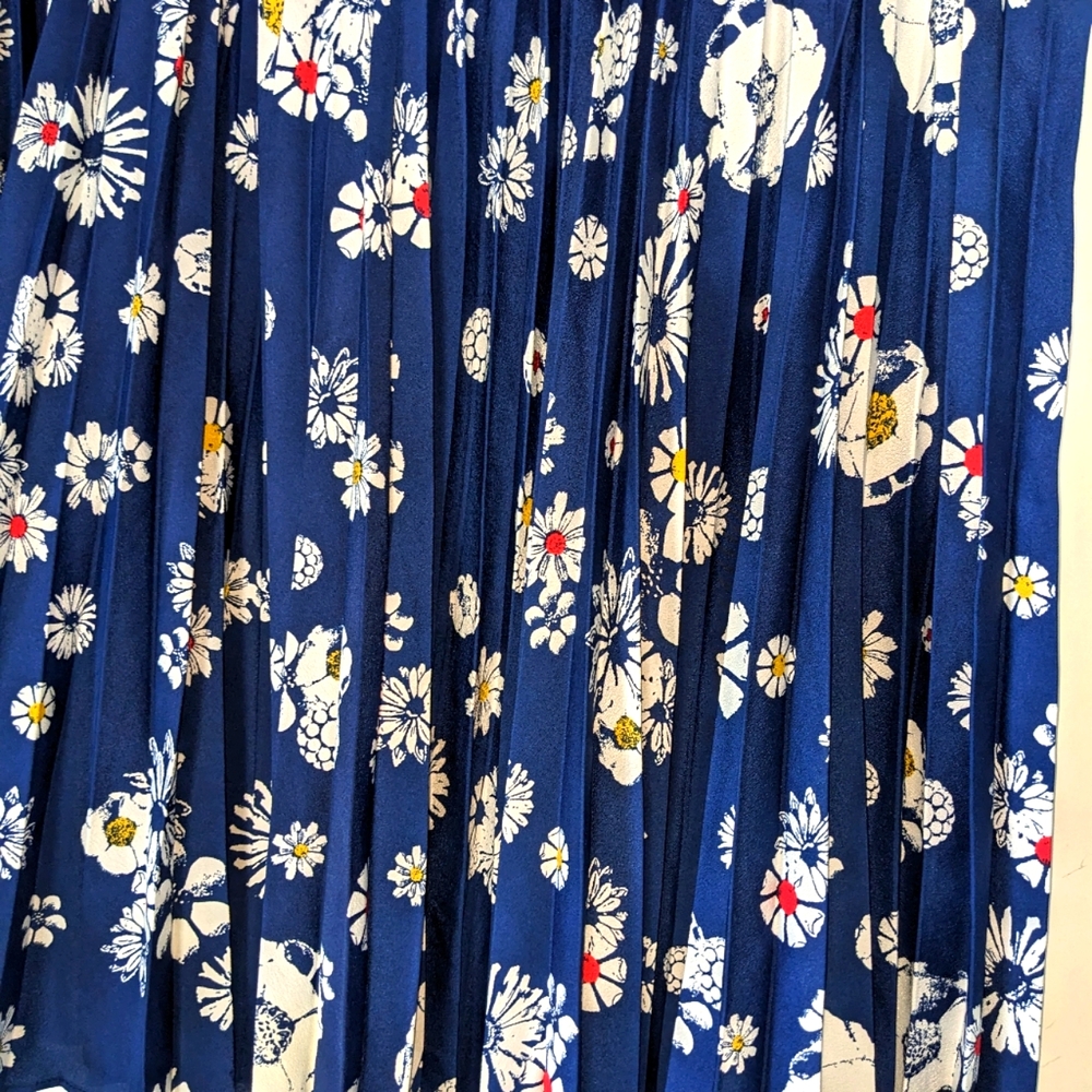 Jason Wu for Target Women's Navy Blue Floral Pleated Skirt Size 16 - Picture 4 of 10